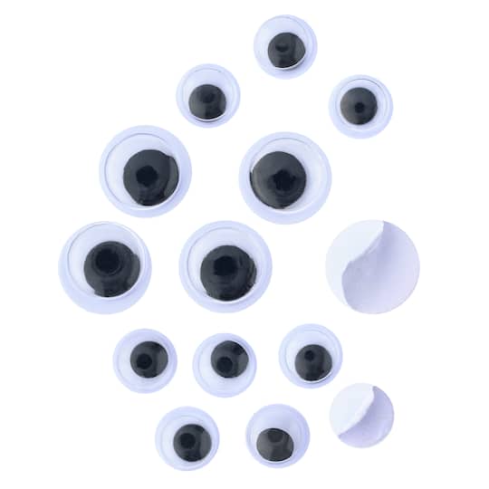 12 Packs: 160 ct. (1,920 total) Assorted Adhesive Wiggle Eyes by Creatology&#x2122;